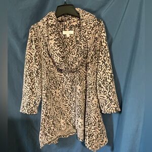 New Directions Black and pale pink Patterned Turtleneck Sweater